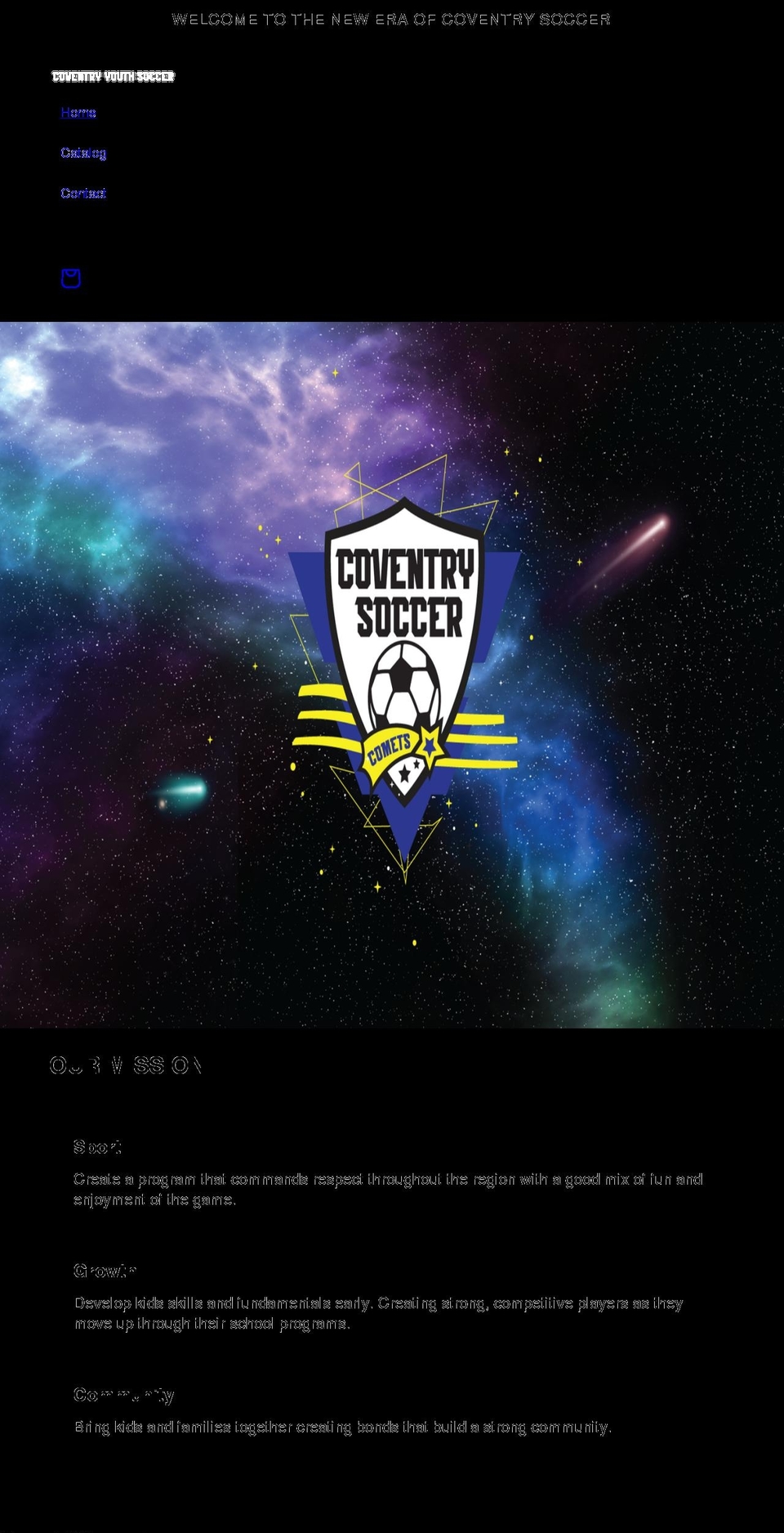 coventryyouthsoccer.com shopify website screenshot