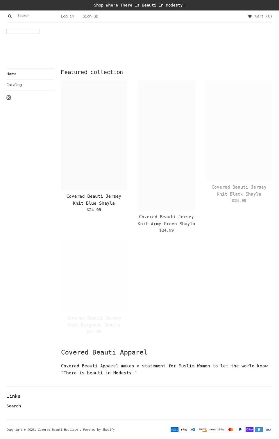 coveredbeauti.com shopify website screenshot