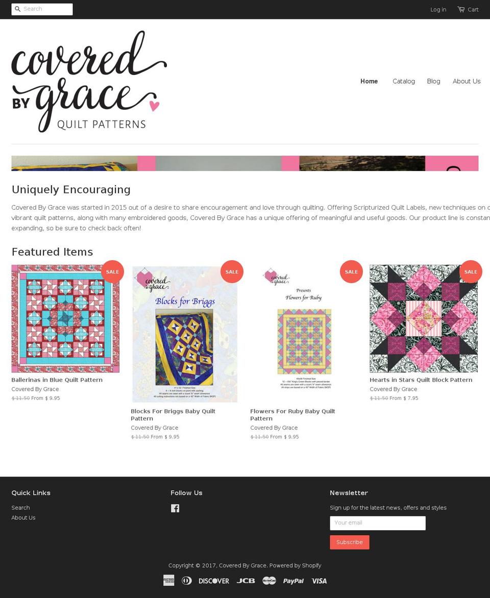 coveredbygracequilts.com shopify website screenshot