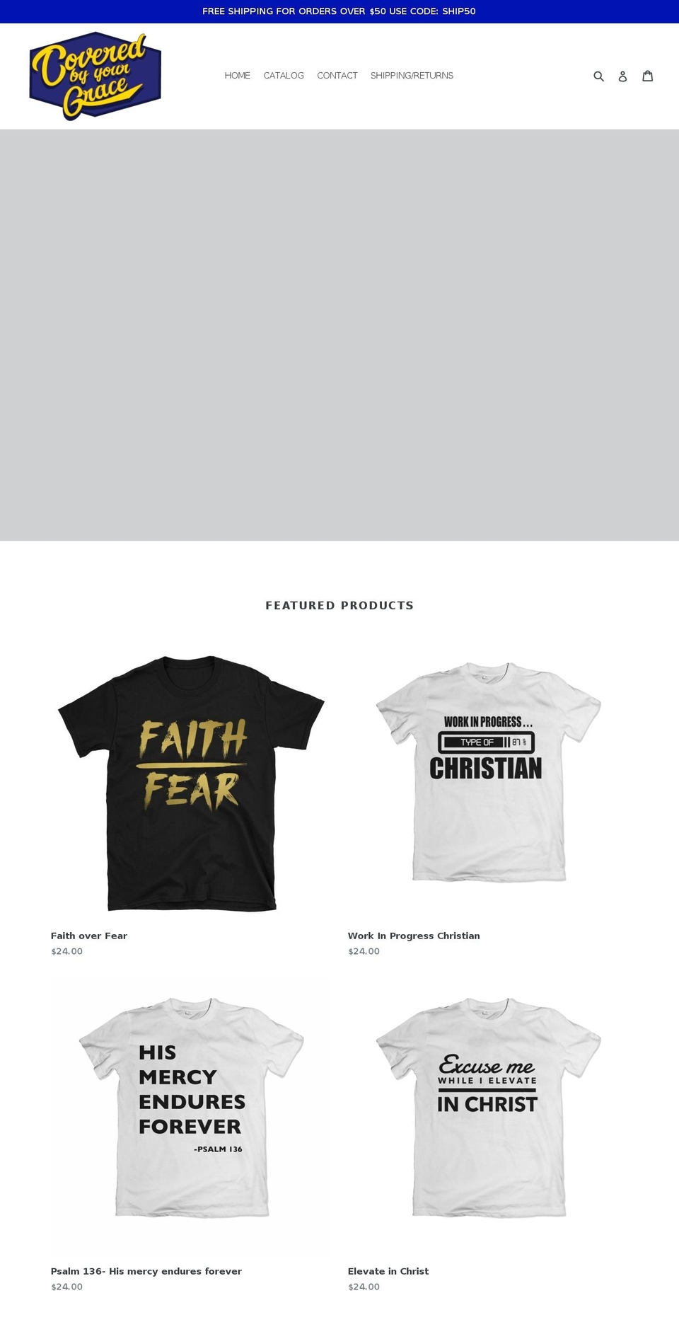 coveredbyyourgrace.com — Shopify storefront screenshot