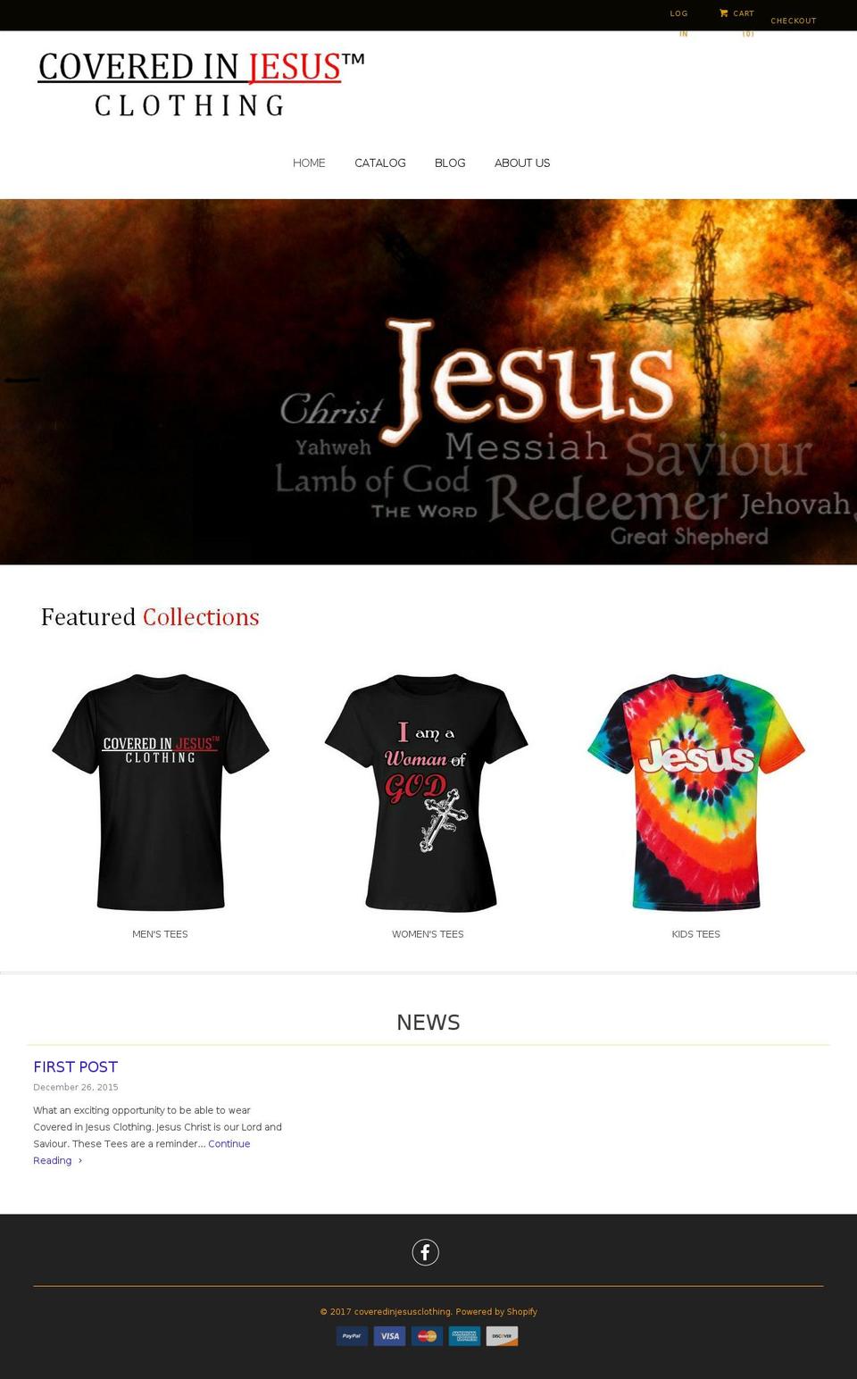 coveredinjesusclothing.com shopify website screenshot