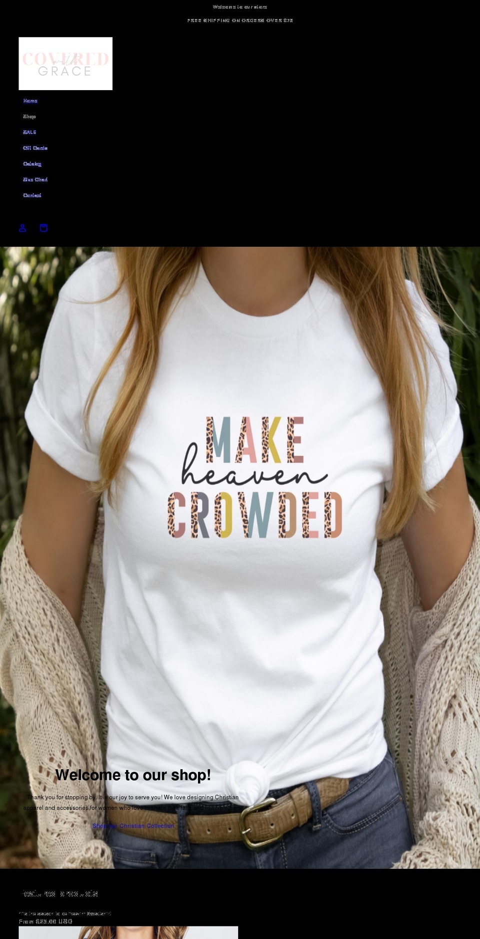 coveredwithgrace.com shopify website screenshot