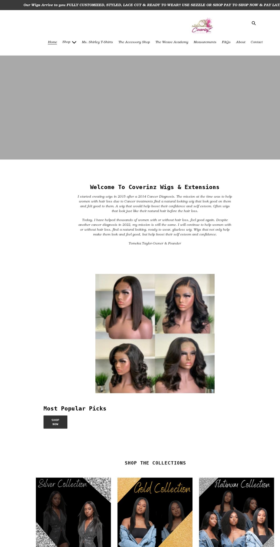 coverinz.com shopify website screenshot