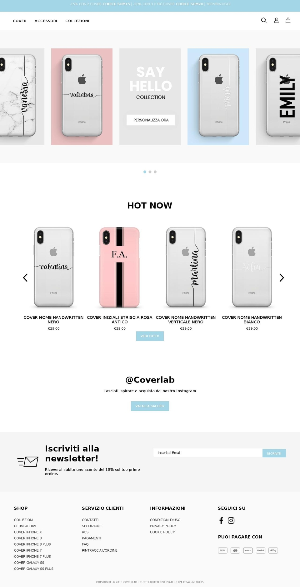 coverlab.it shopify website screenshot