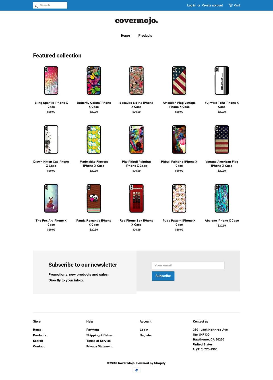 covermojo.com — Shopify storefront screenshot