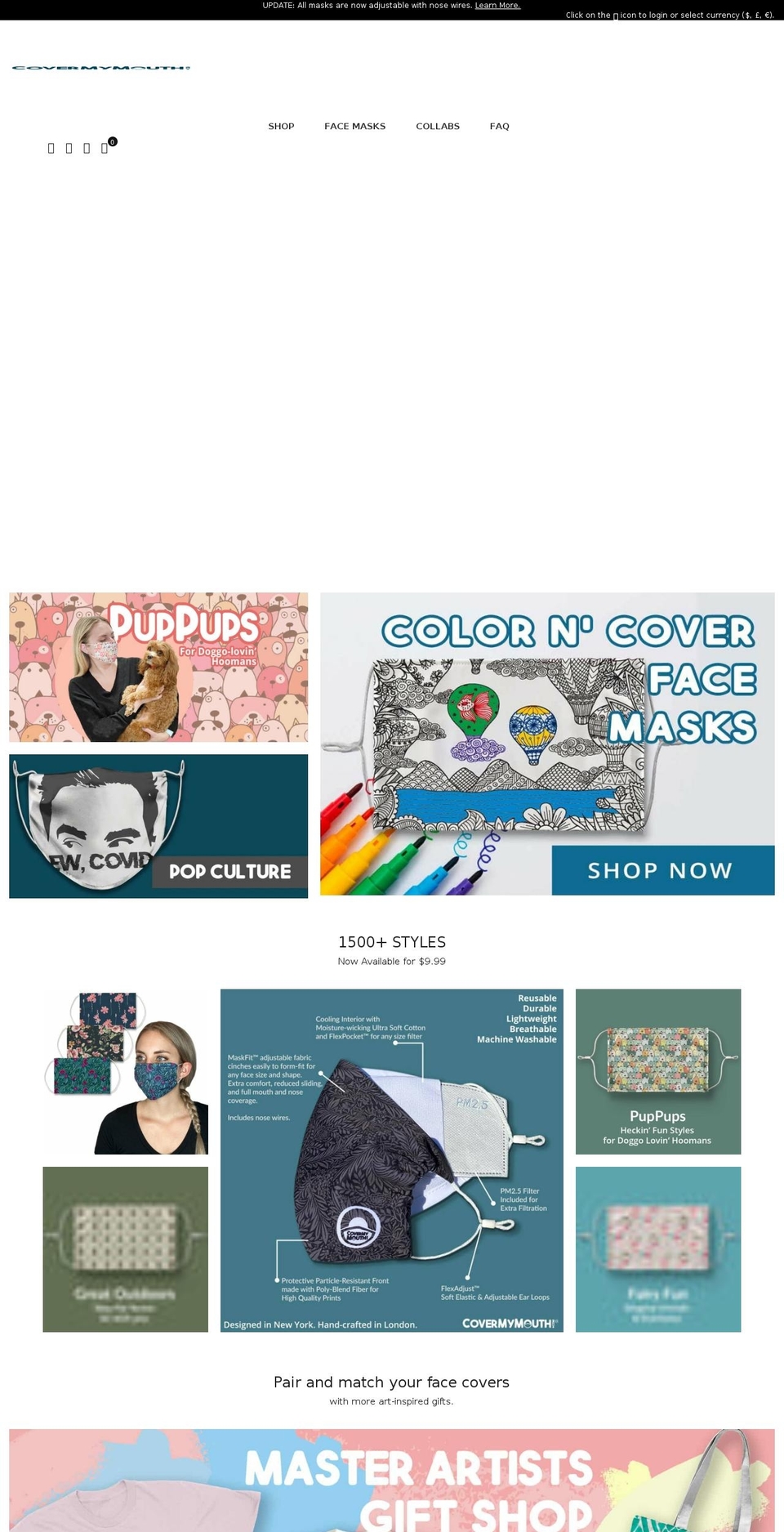 covermymouth.com shopify website screenshot