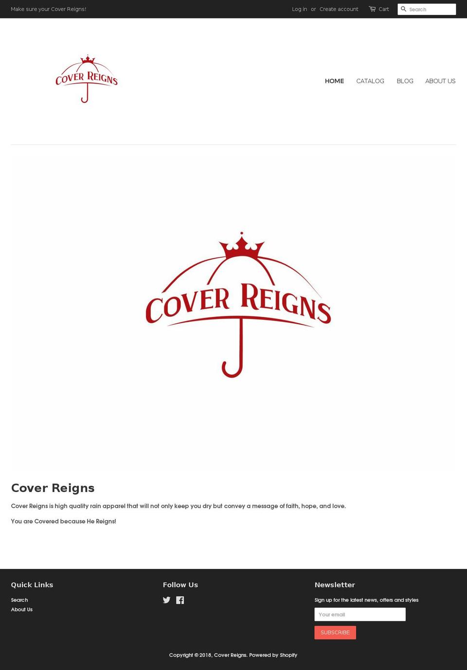 coverreigns.com — Shopify storefront screenshot