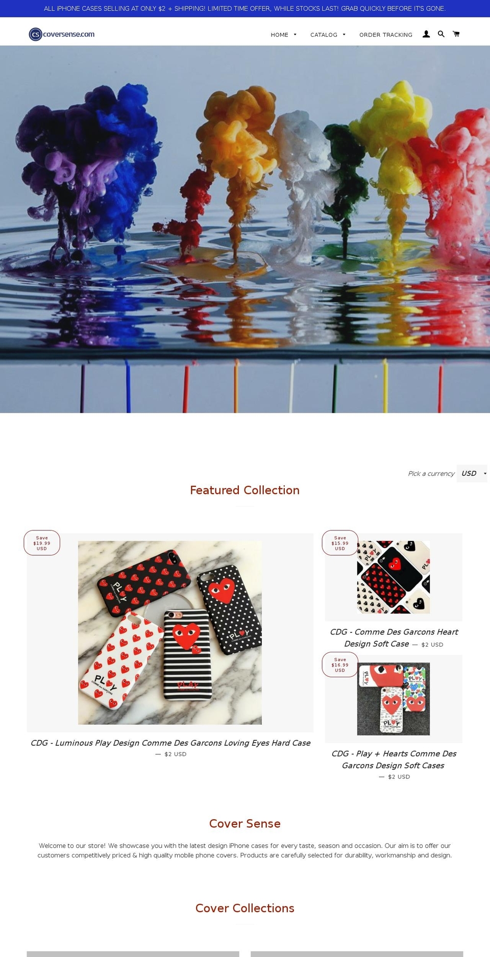 coversense.com — Shopify storefront screenshot