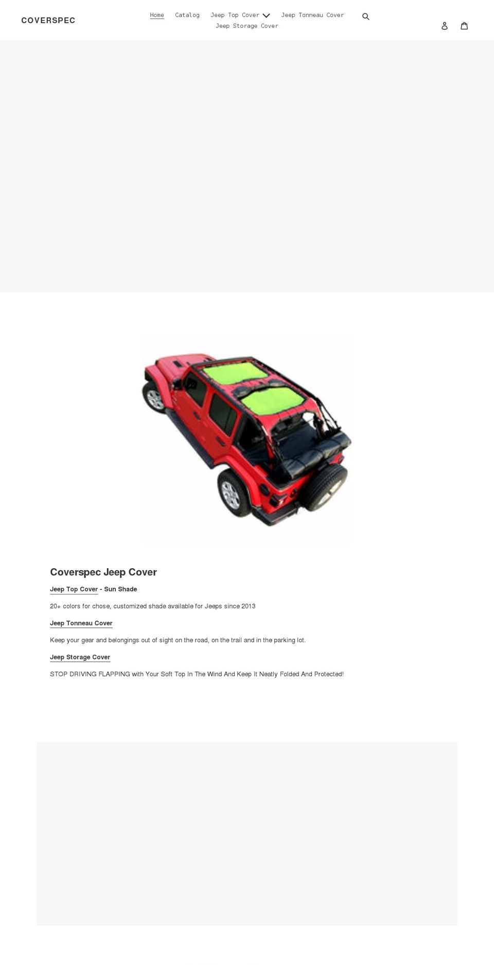 coverspec.com shopify website screenshot
