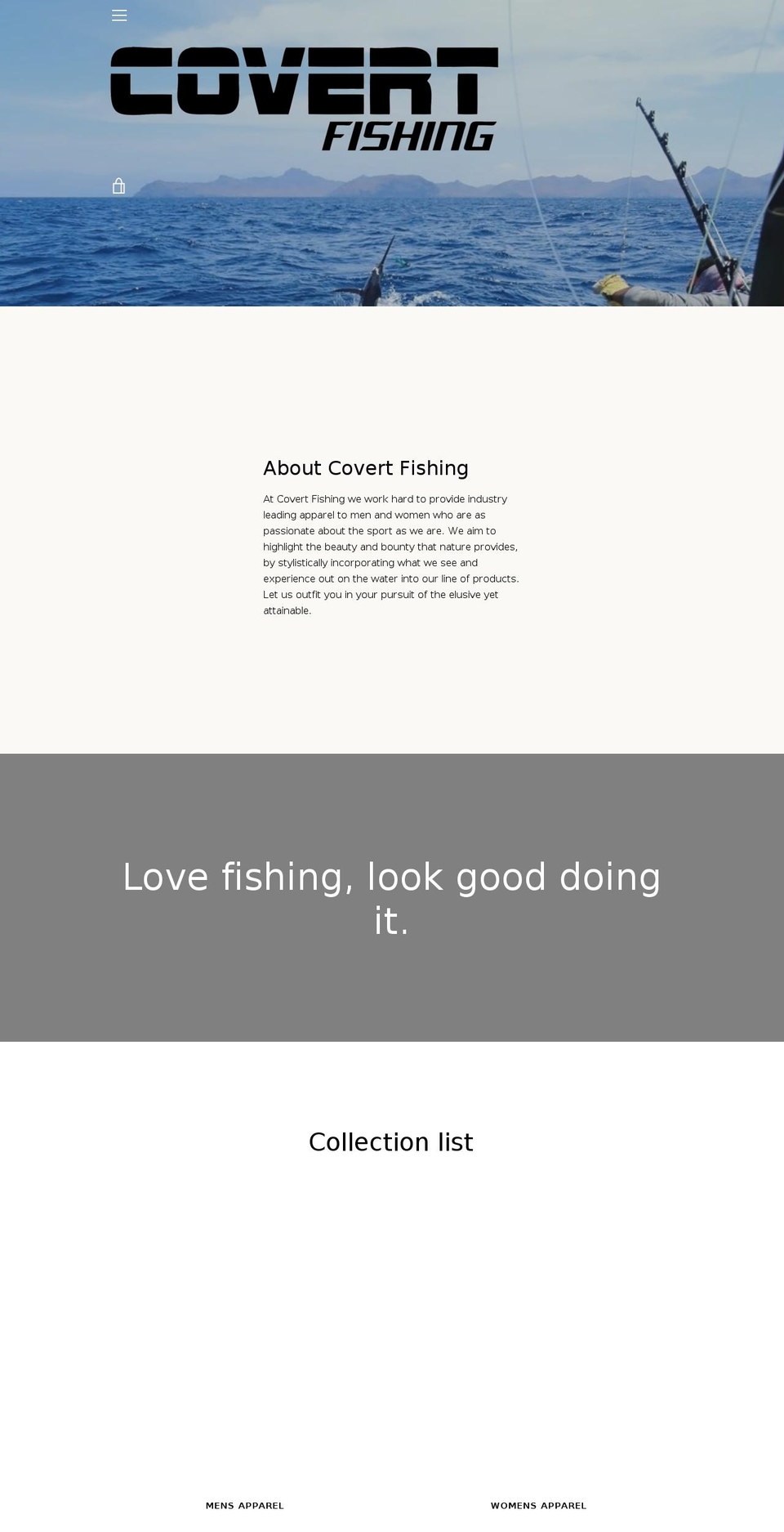 covertfishing.com — Shopify storefront screenshot