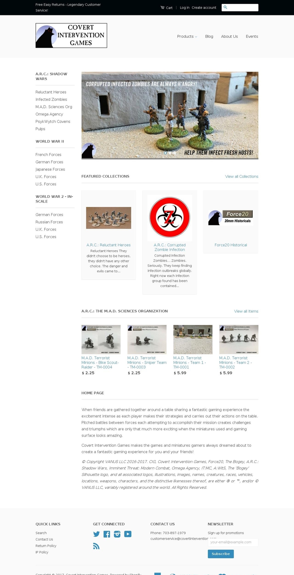 covertintervention.org shopify website screenshot