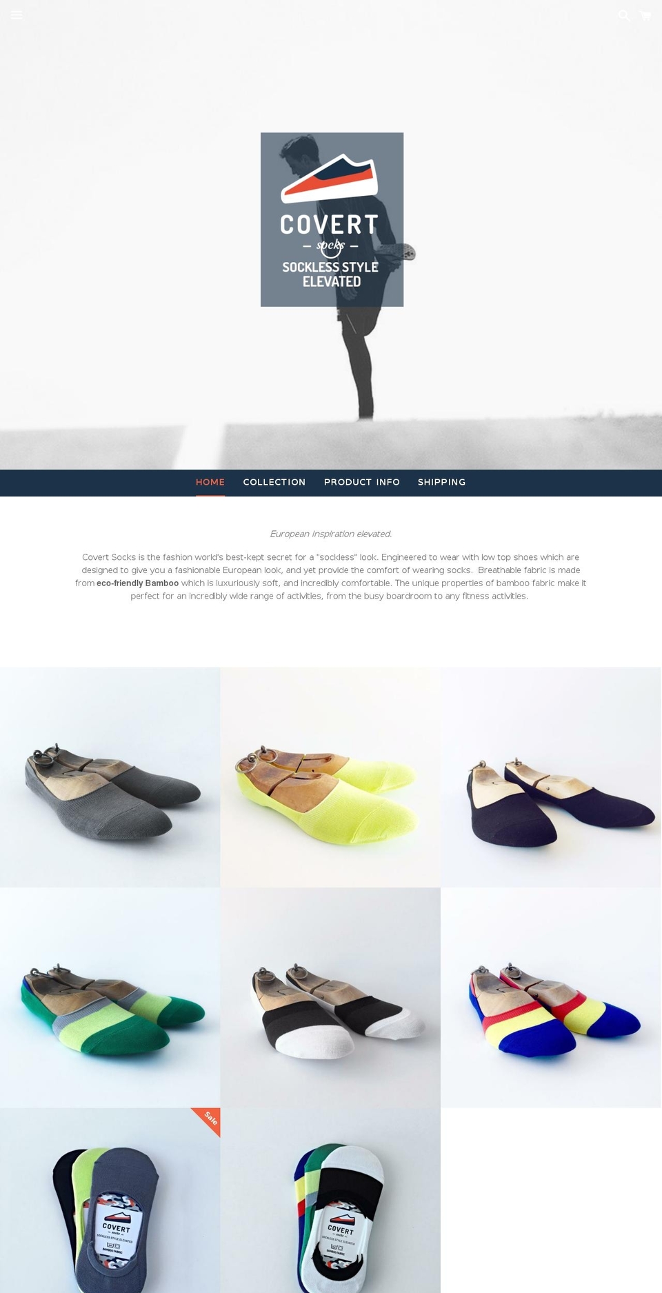 covertsocks.com shopify website screenshot