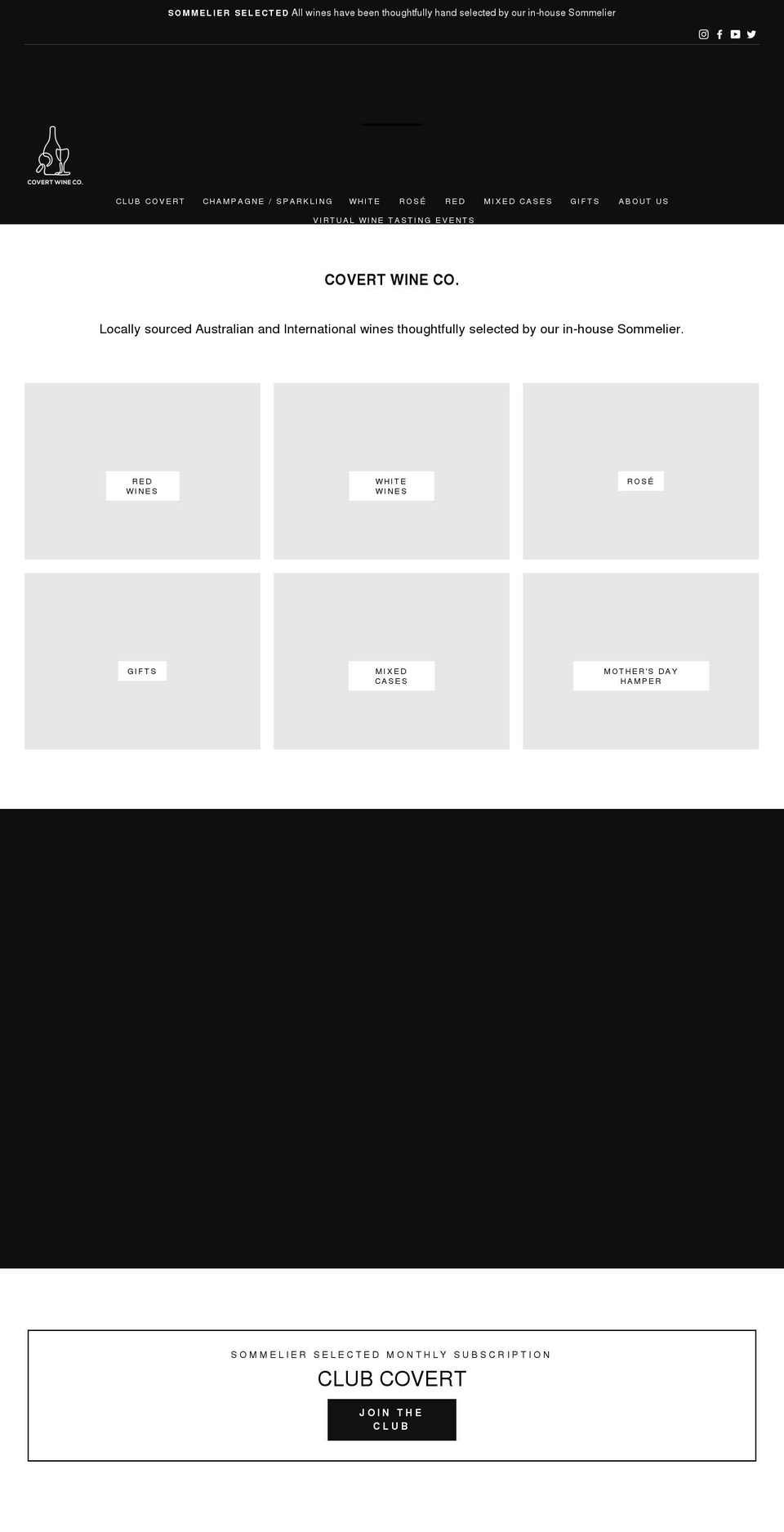 covertwineco.com — Shopify storefront screenshot