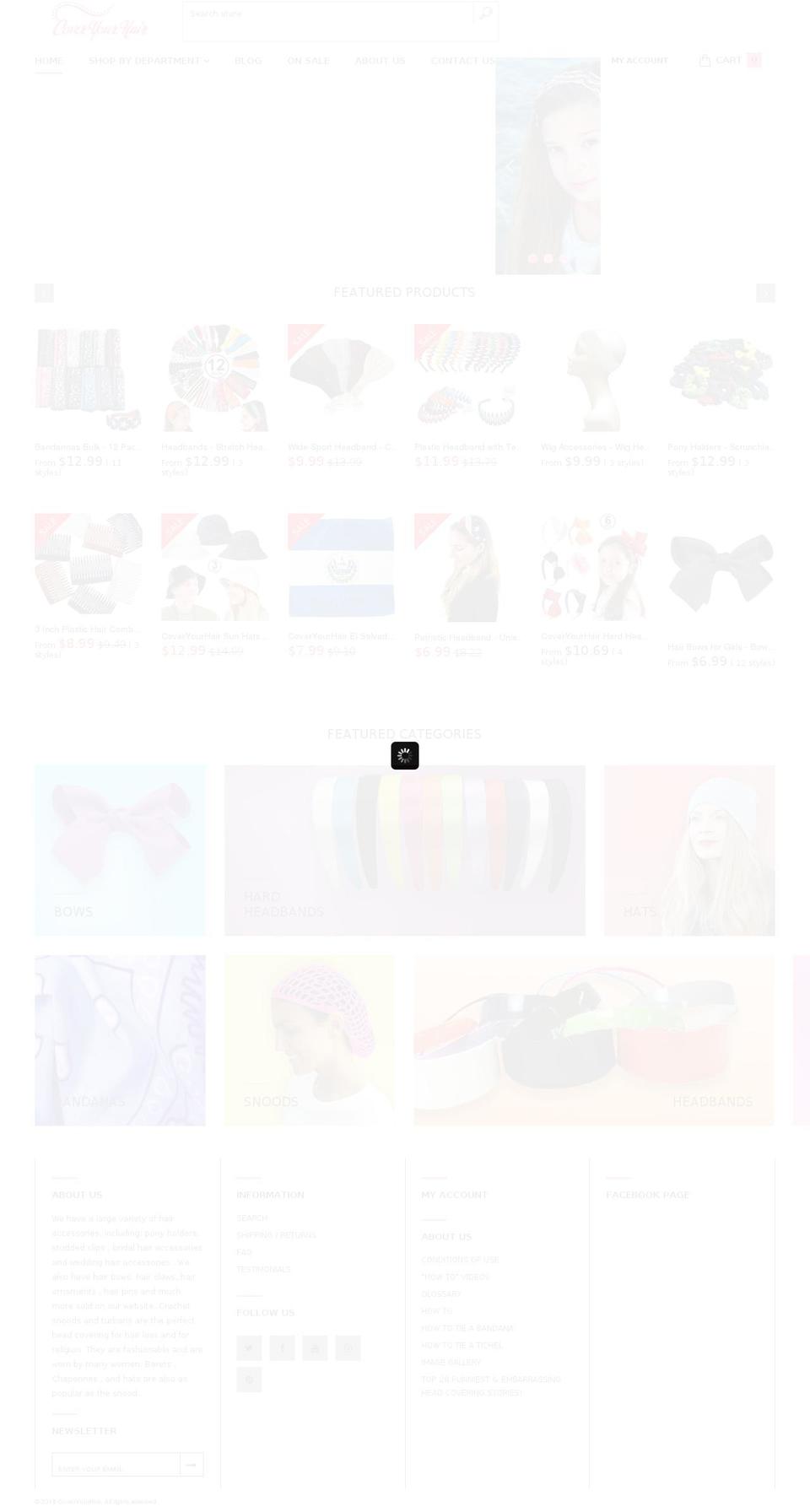 coveryourhair.us shopify website screenshot