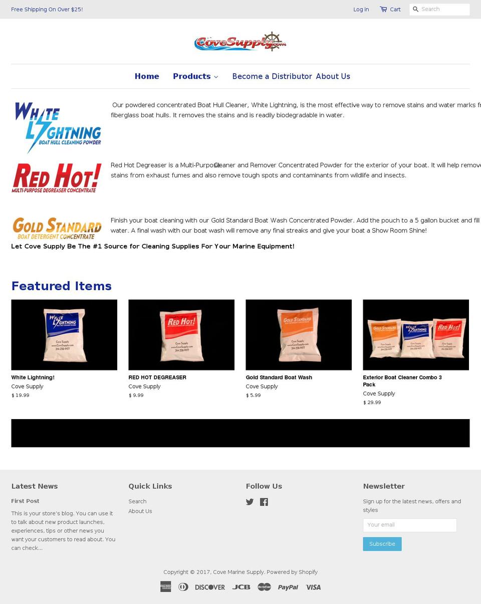 covesupply.com shopify website screenshot