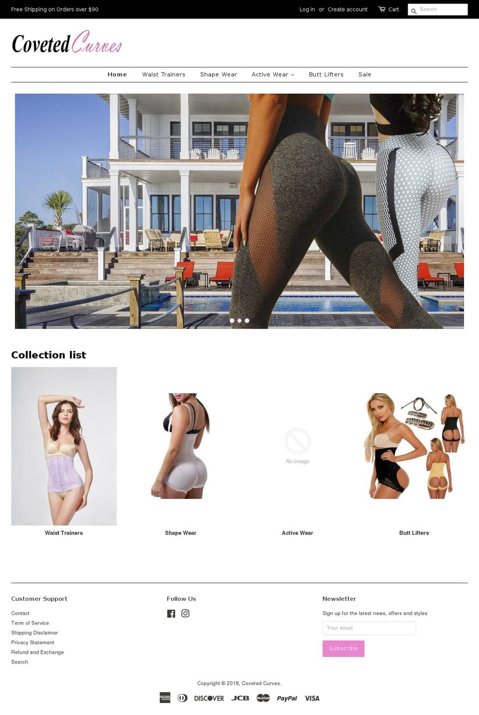 covetedcurves.com — Shopify storefront screenshot