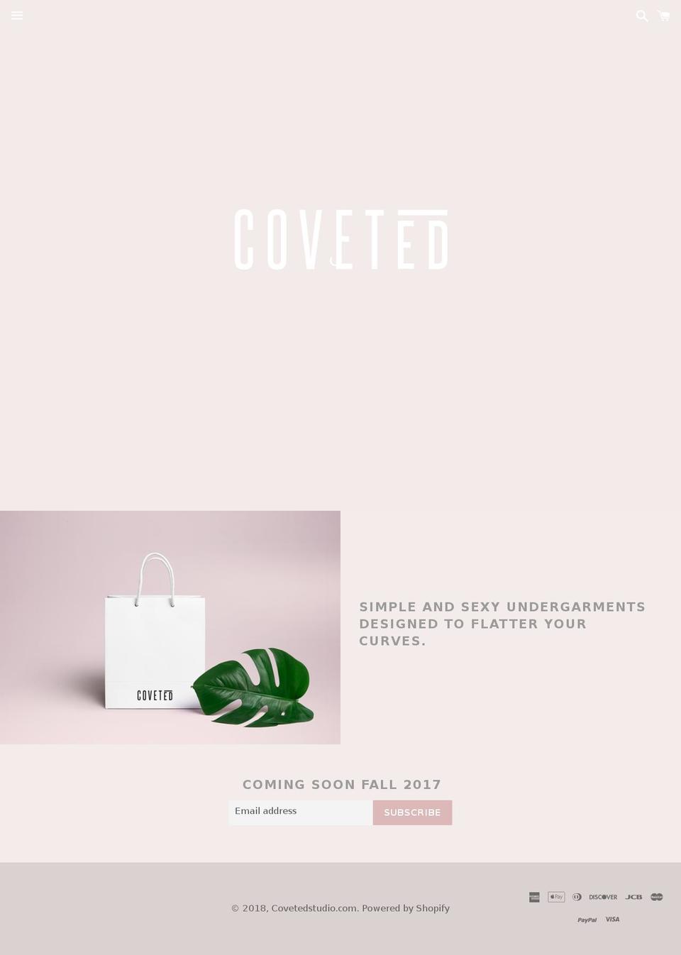 covetedstudio.com shopify website screenshot