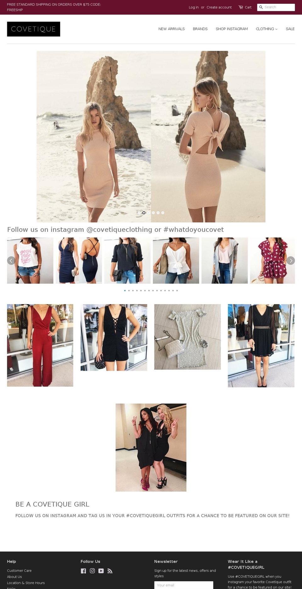 covetiqueclothing.com shopify website screenshot
