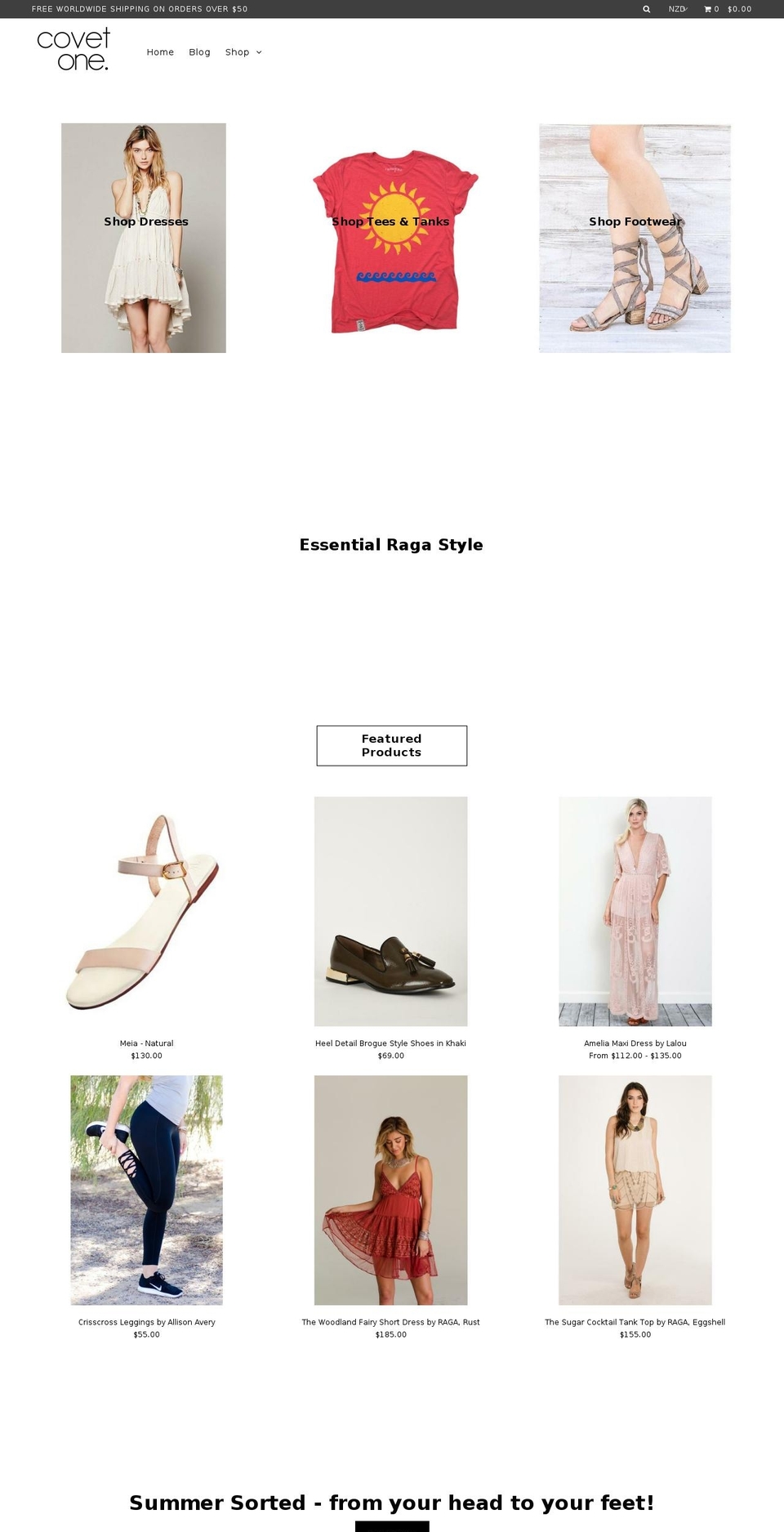 covetone.com — Shopify storefront screenshot