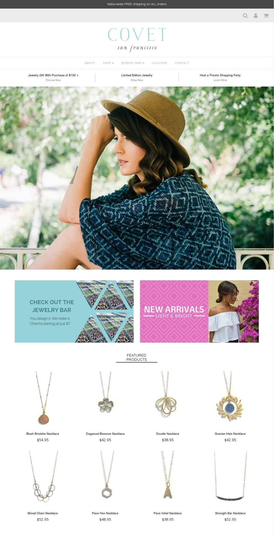 covetsf.com shopify website screenshot