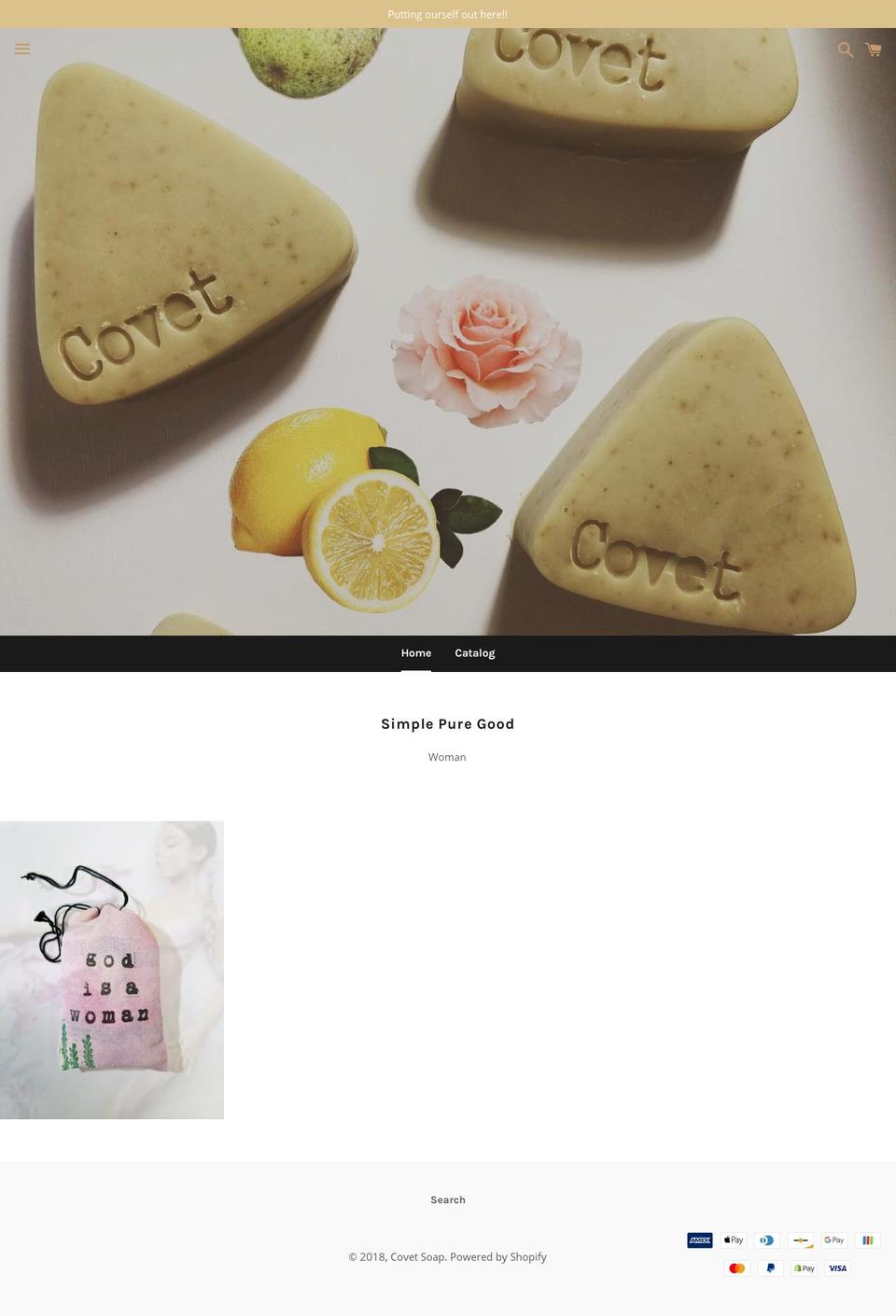 covetsoap.com — Shopify storefront screenshot