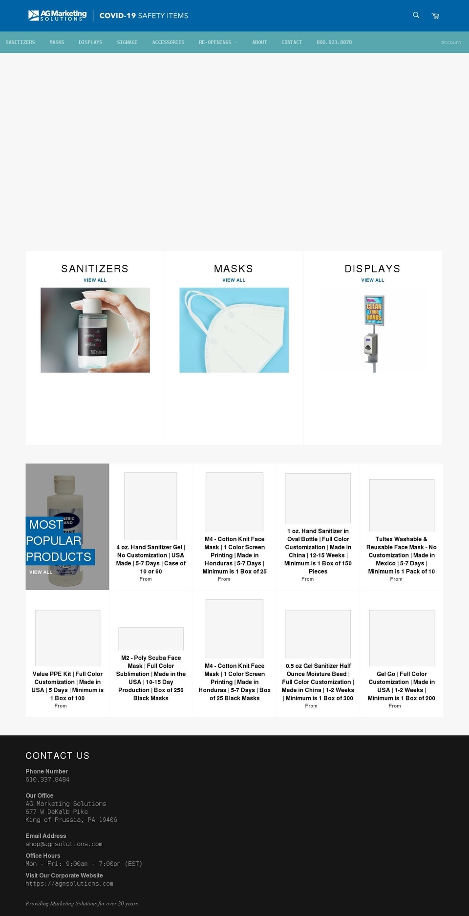 covid19safetyitems.com shopify website screenshot