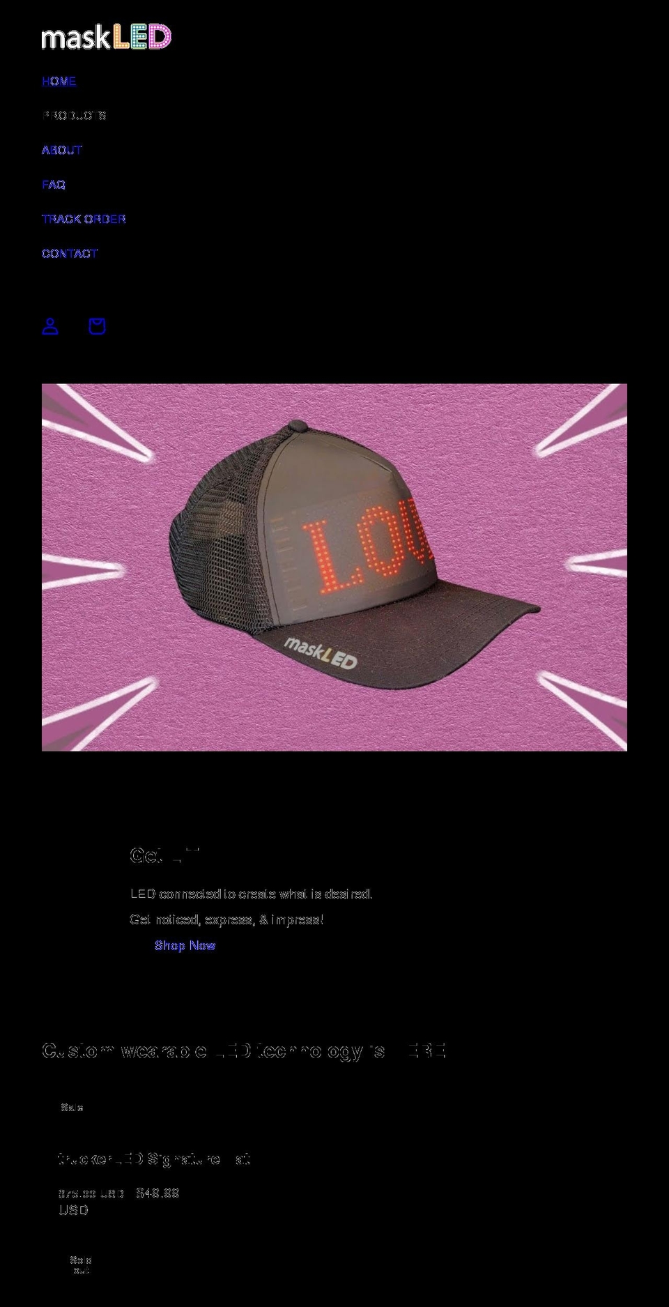 covidledmask.myshopify.com shopify website screenshot