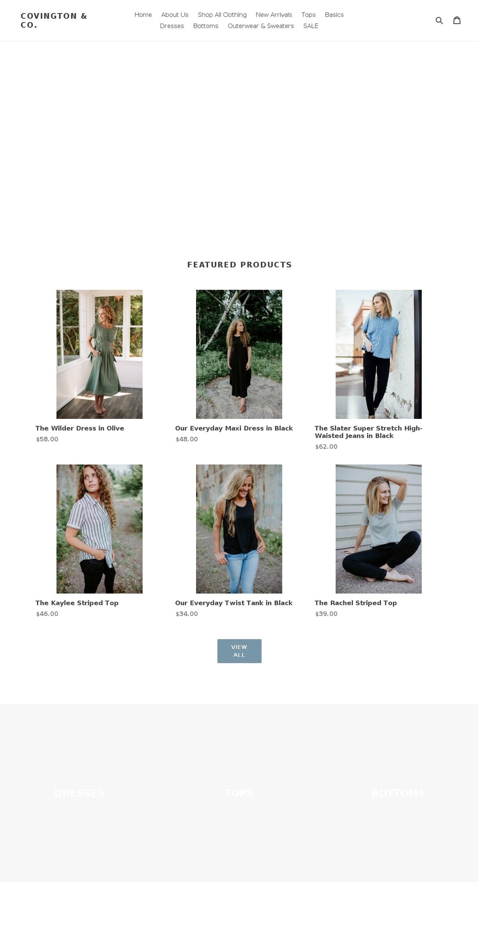 covingtonandcoclothing.com shopify website screenshot