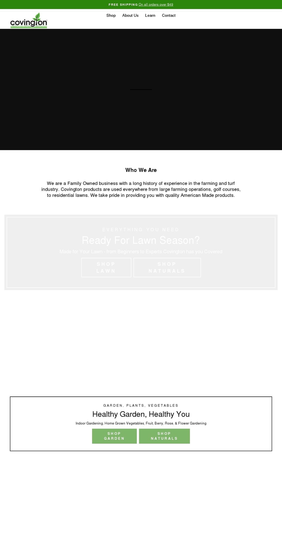 covingtonnaturals.com shopify website screenshot