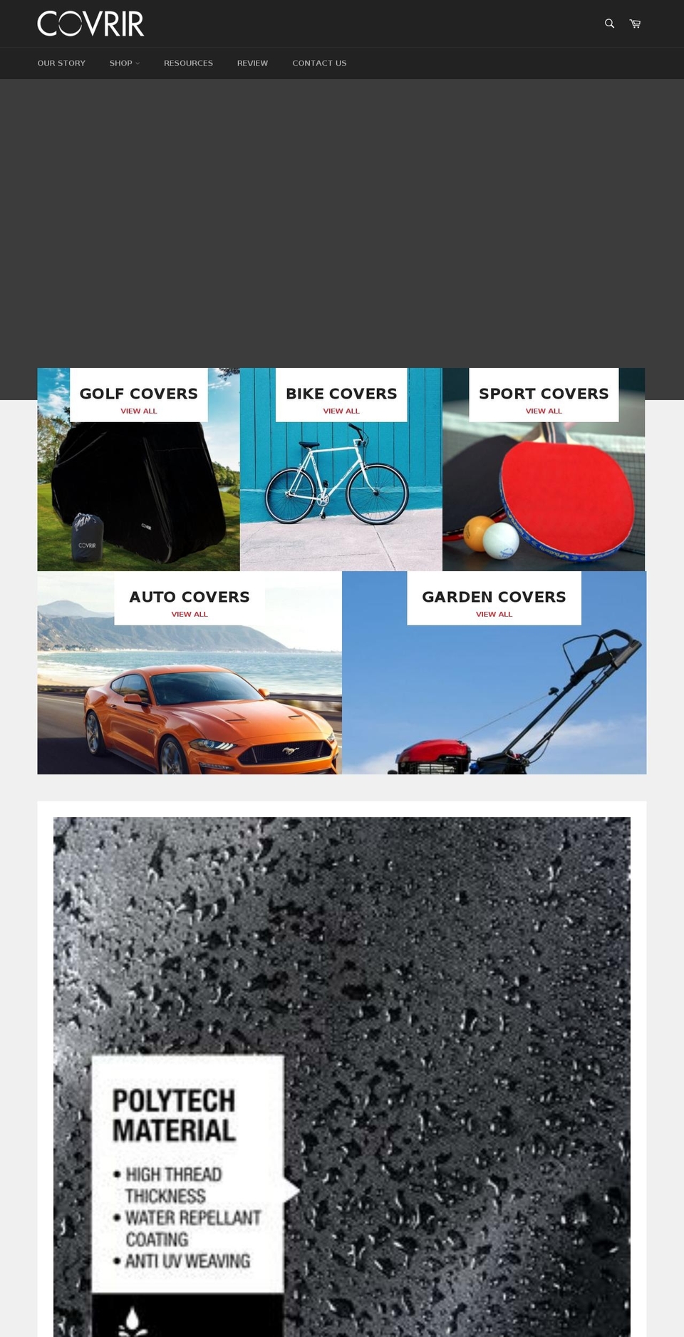 covrir.com — Shopify storefront screenshot