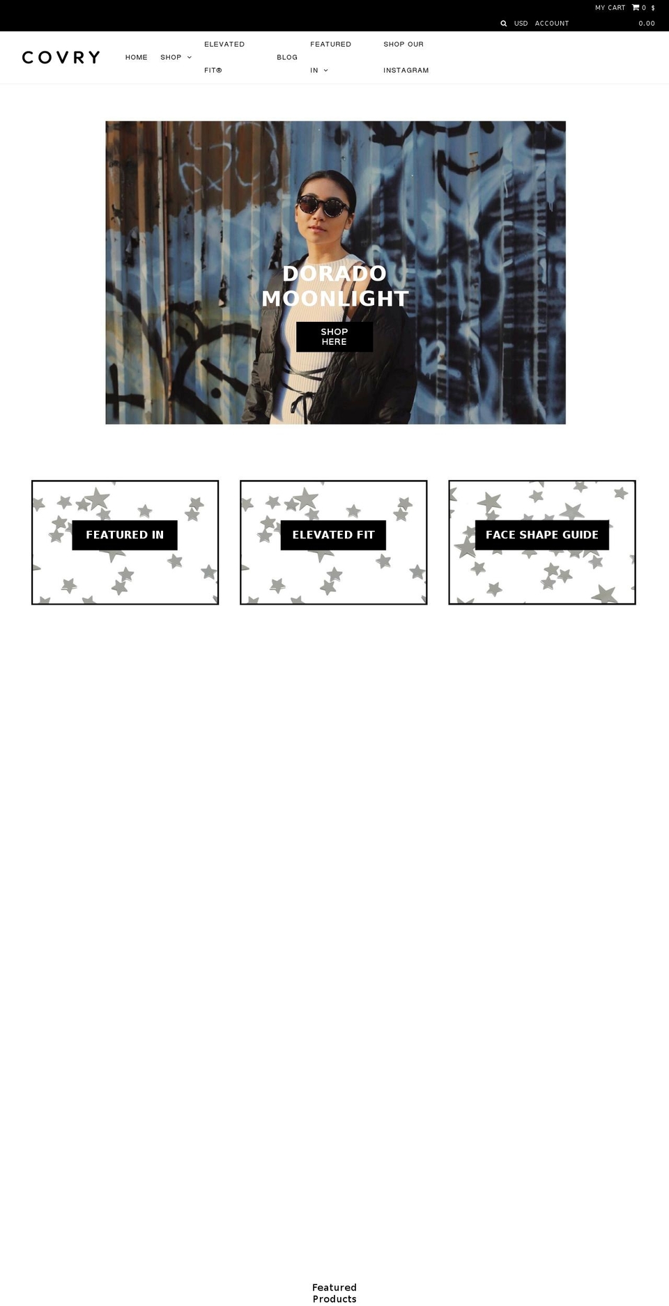 covrysunwear.com shopify website screenshot