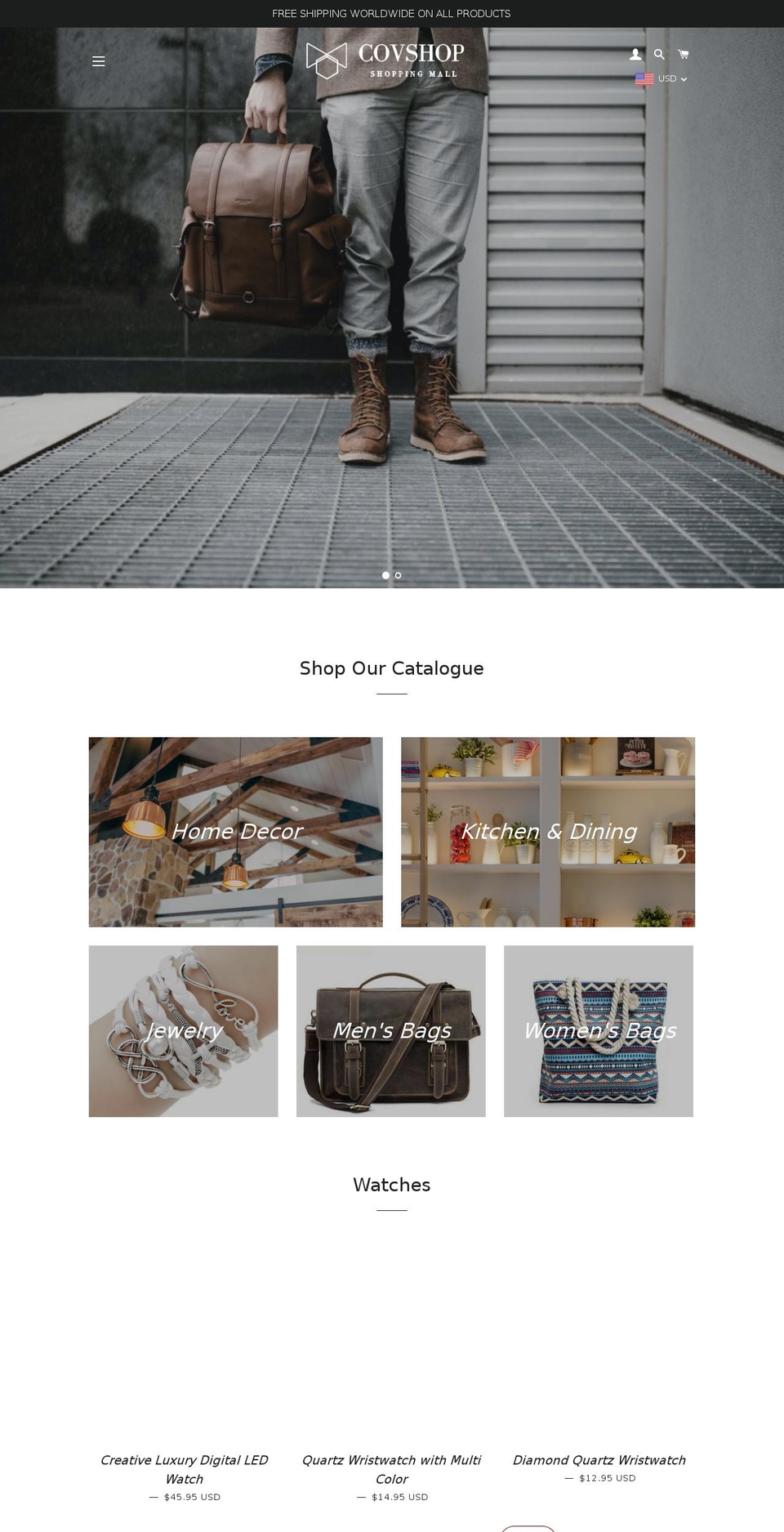 covshop.com — Shopify storefront screenshot