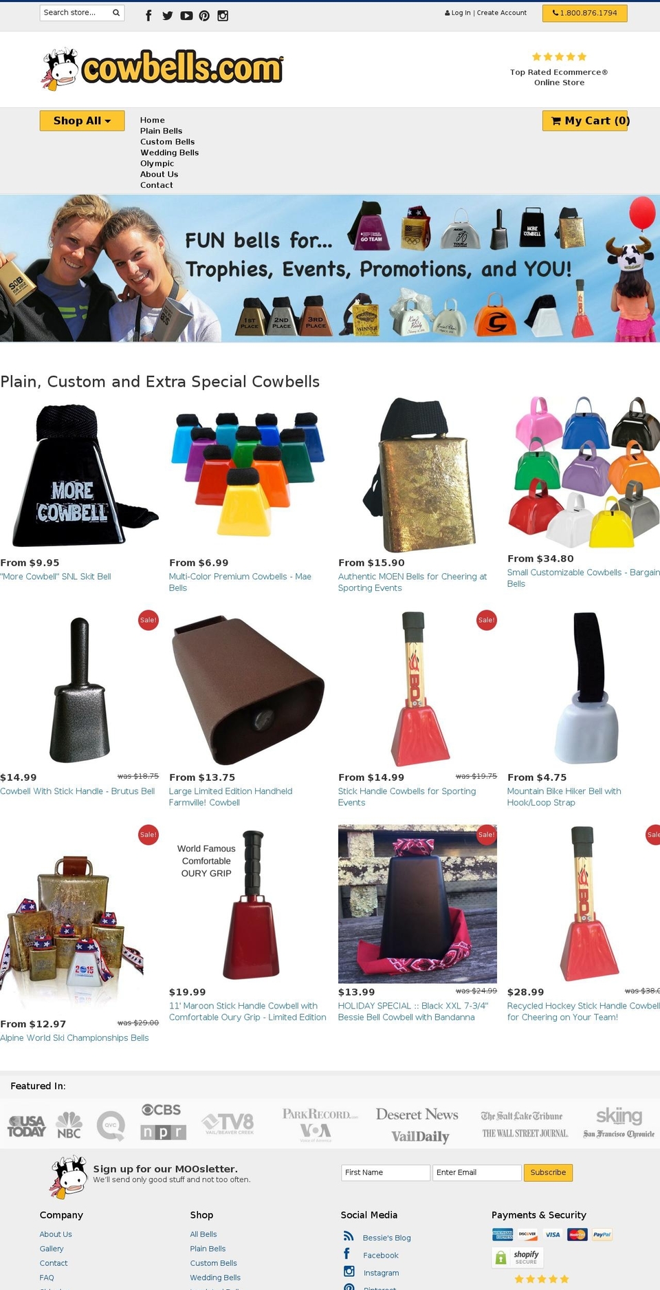 cowbell.mobi shopify website screenshot