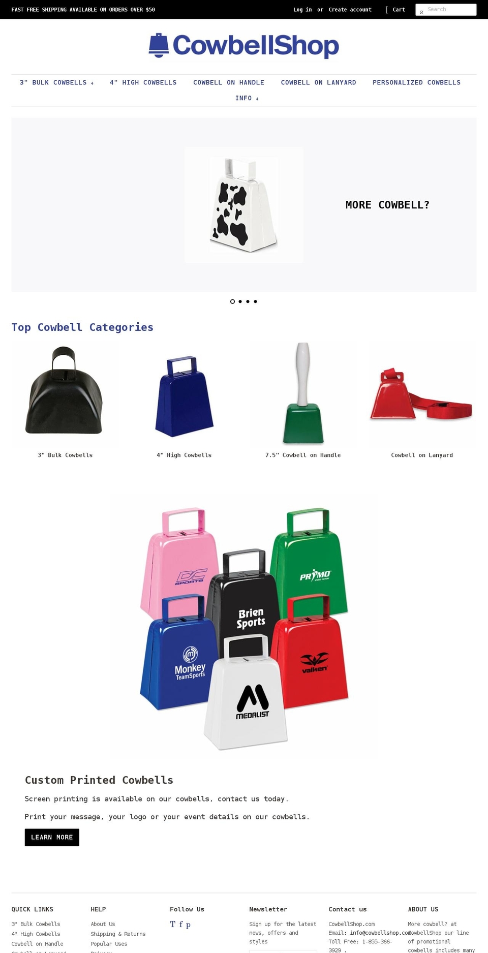 cowbellshop.ca shopify website screenshot