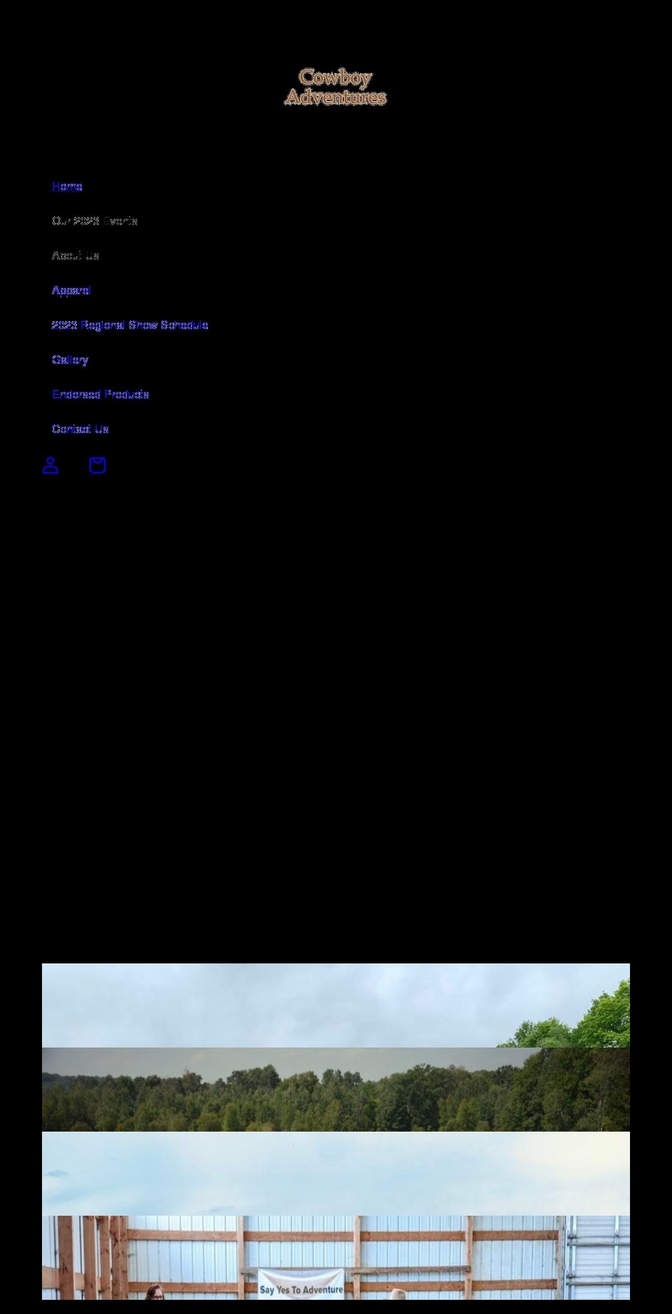 cowboy-adventures.com shopify website screenshot