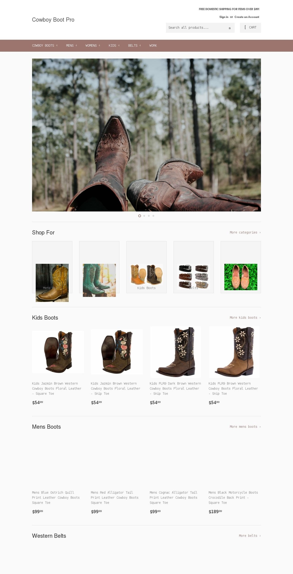 cowboybootpro.com shopify website screenshot