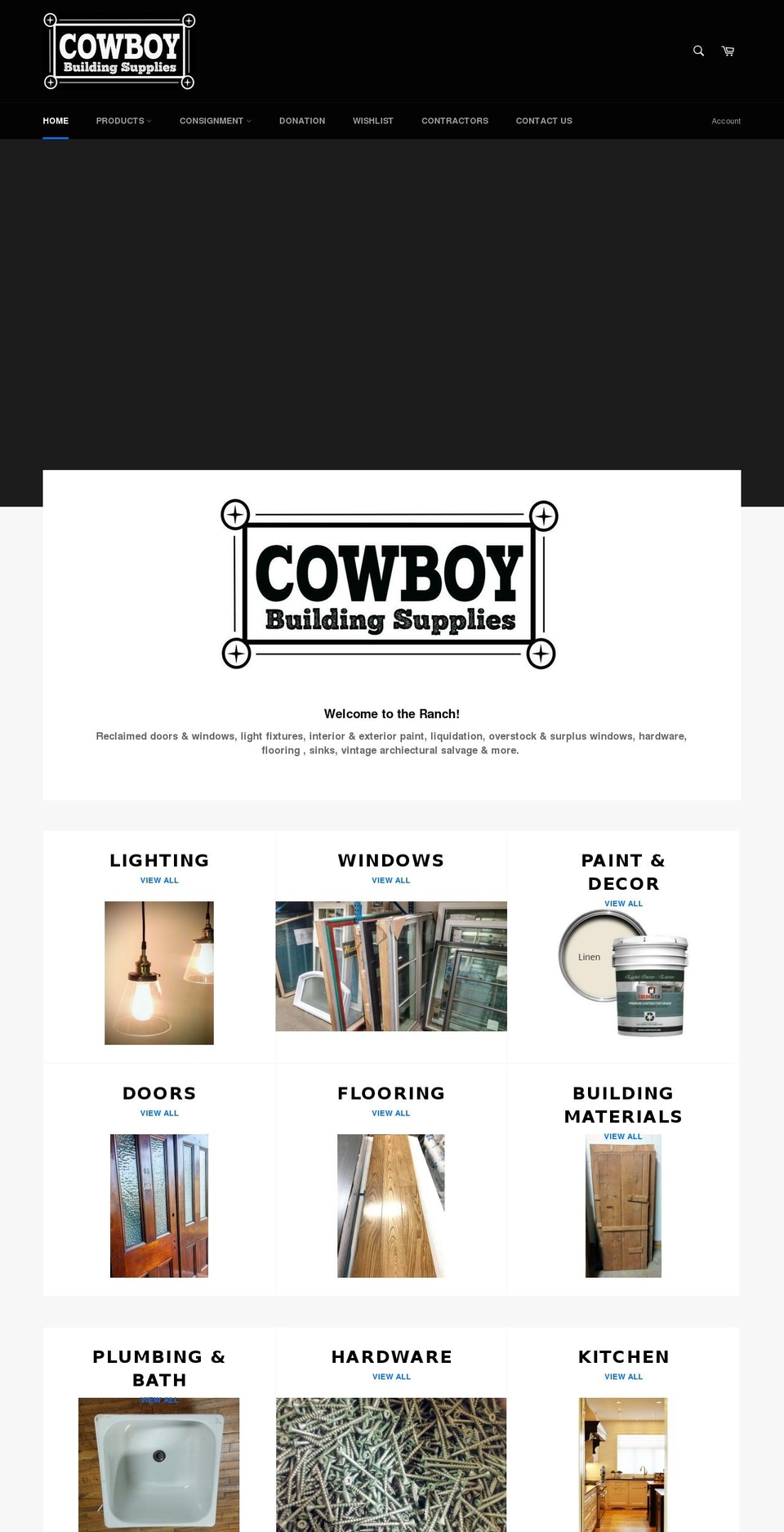 cowboybuildingsupplies.com — Shopify storefront screenshot