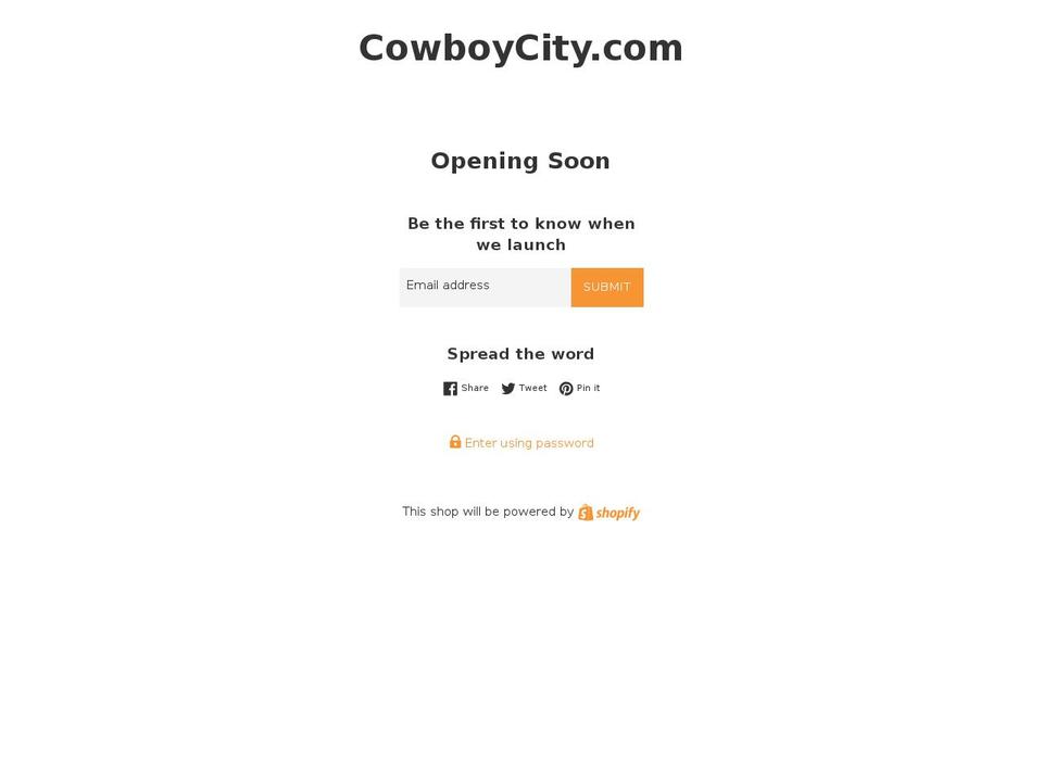 cowboycity.com — Shopify storefront screenshot