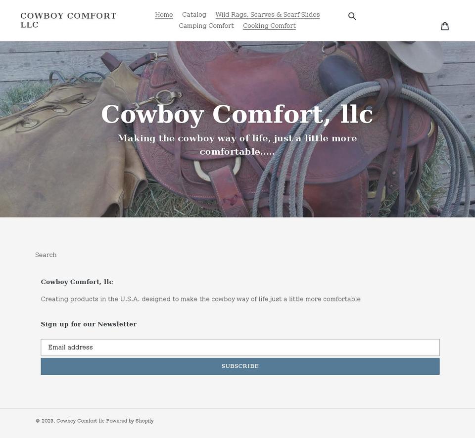 cowboycomfortllc.com shopify website screenshot