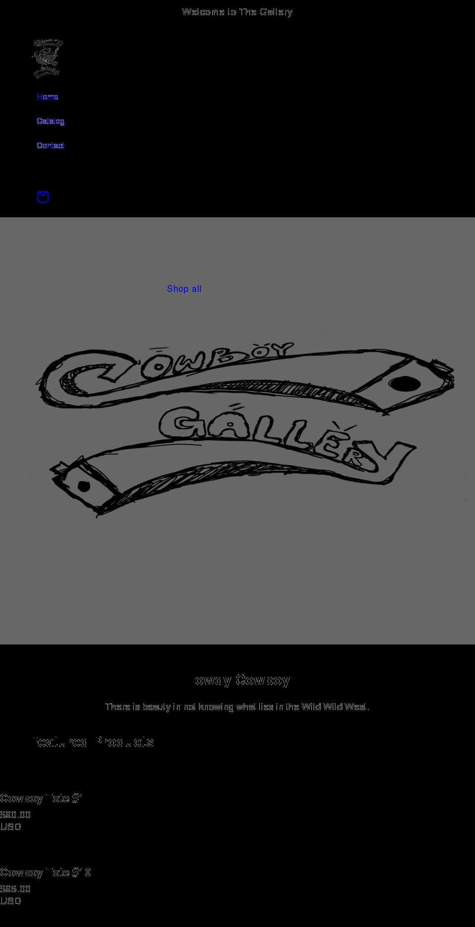 cowboygallery.net shopify website screenshot