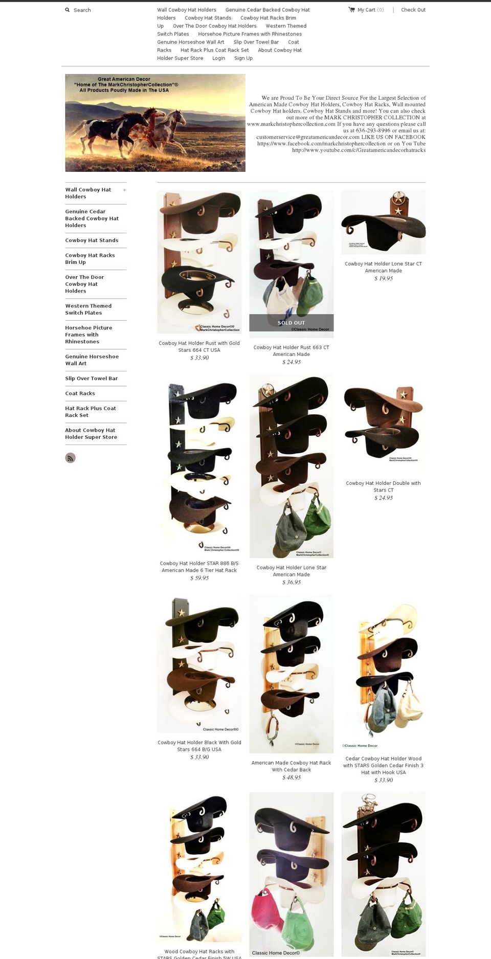 cowboyhatholdersdirect.com shopify website screenshot