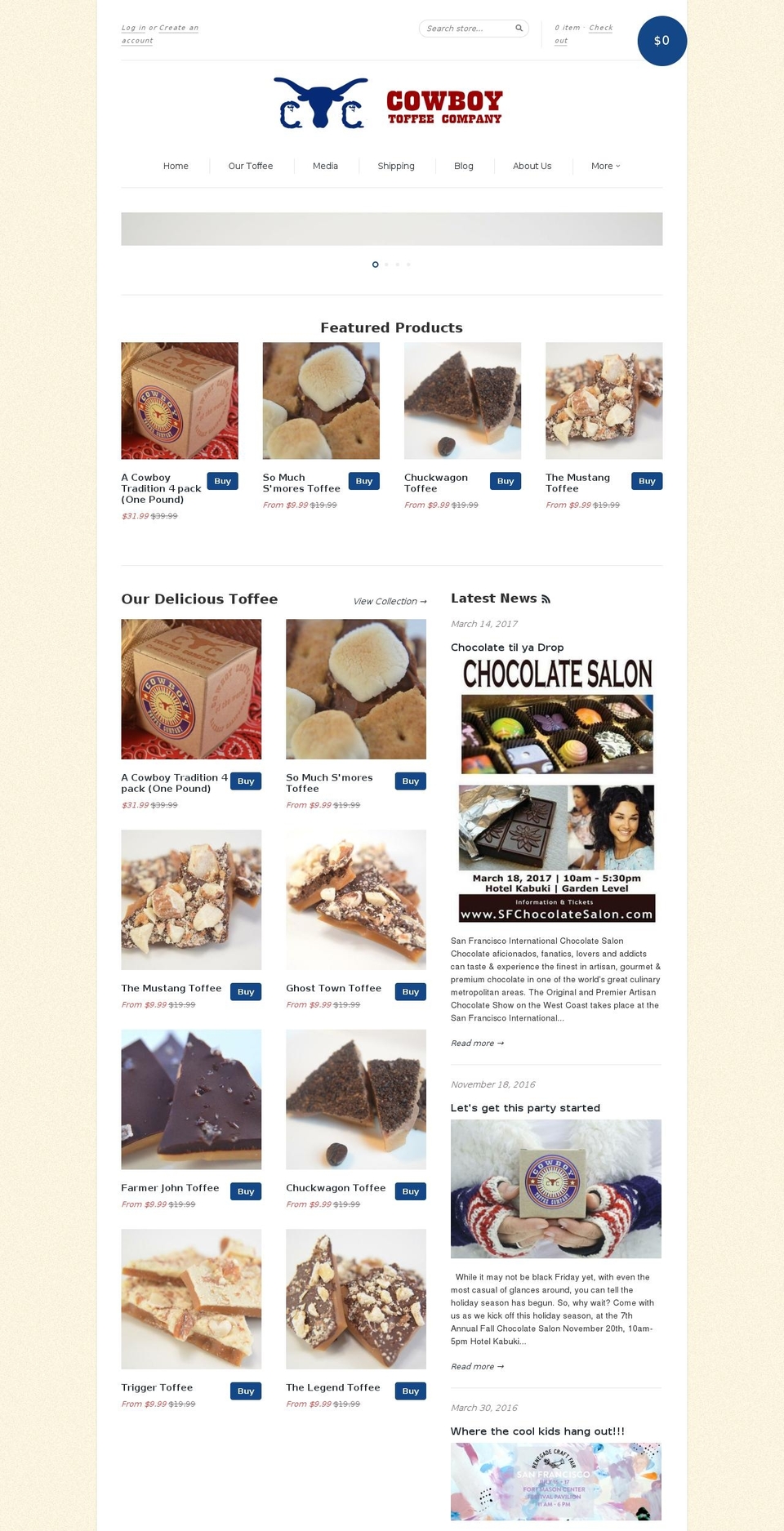 cowboytoffeeco.com shopify website screenshot