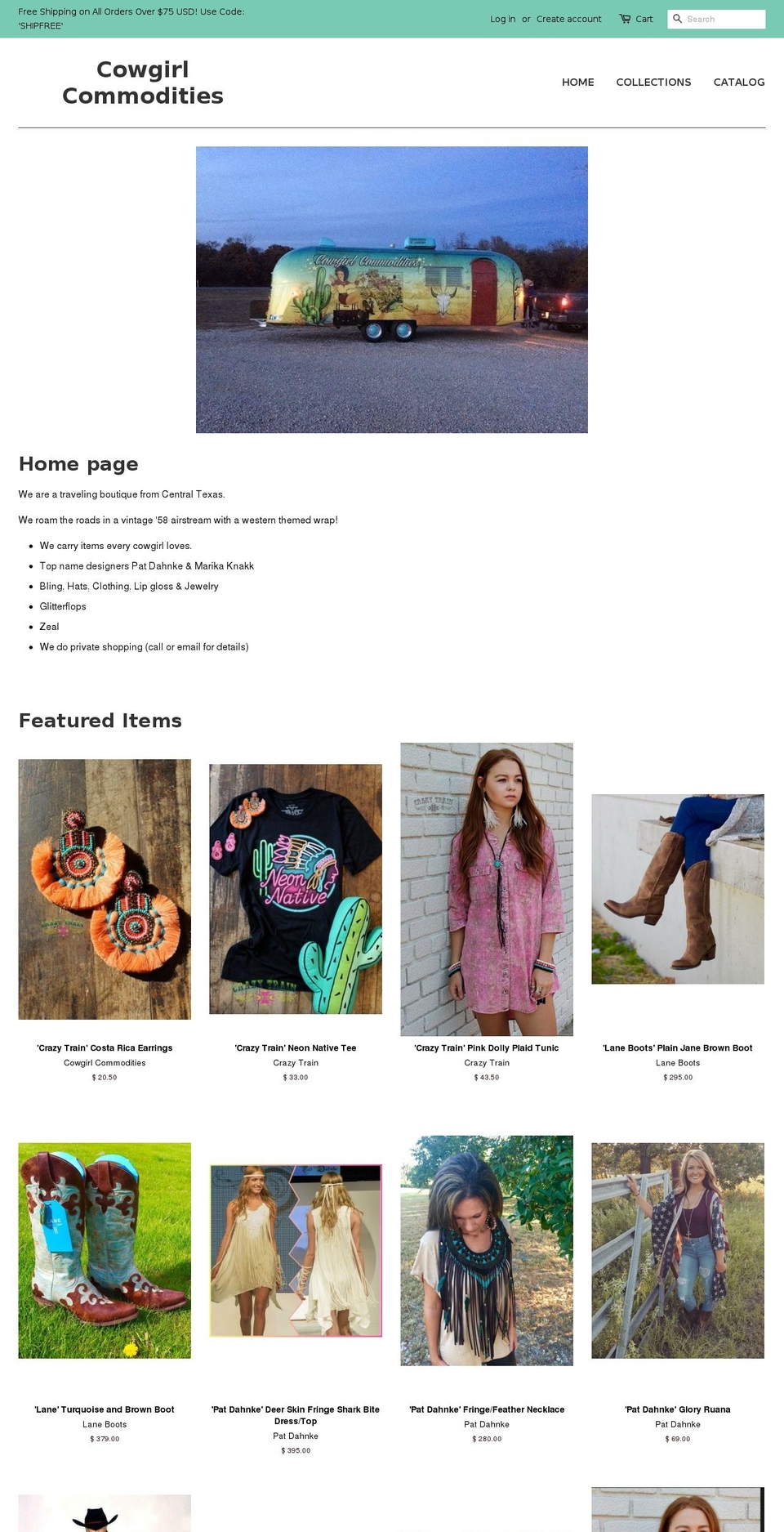 cowgirlcommodities.com — Shopify storefront screenshot