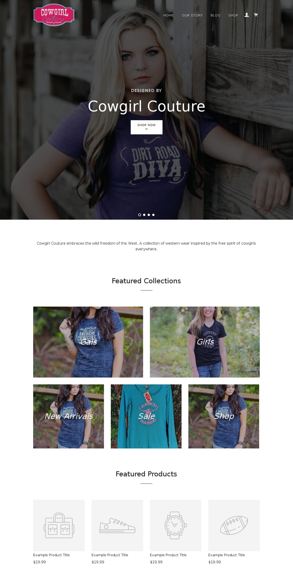 cowgirlcouture.co shopify website screenshot