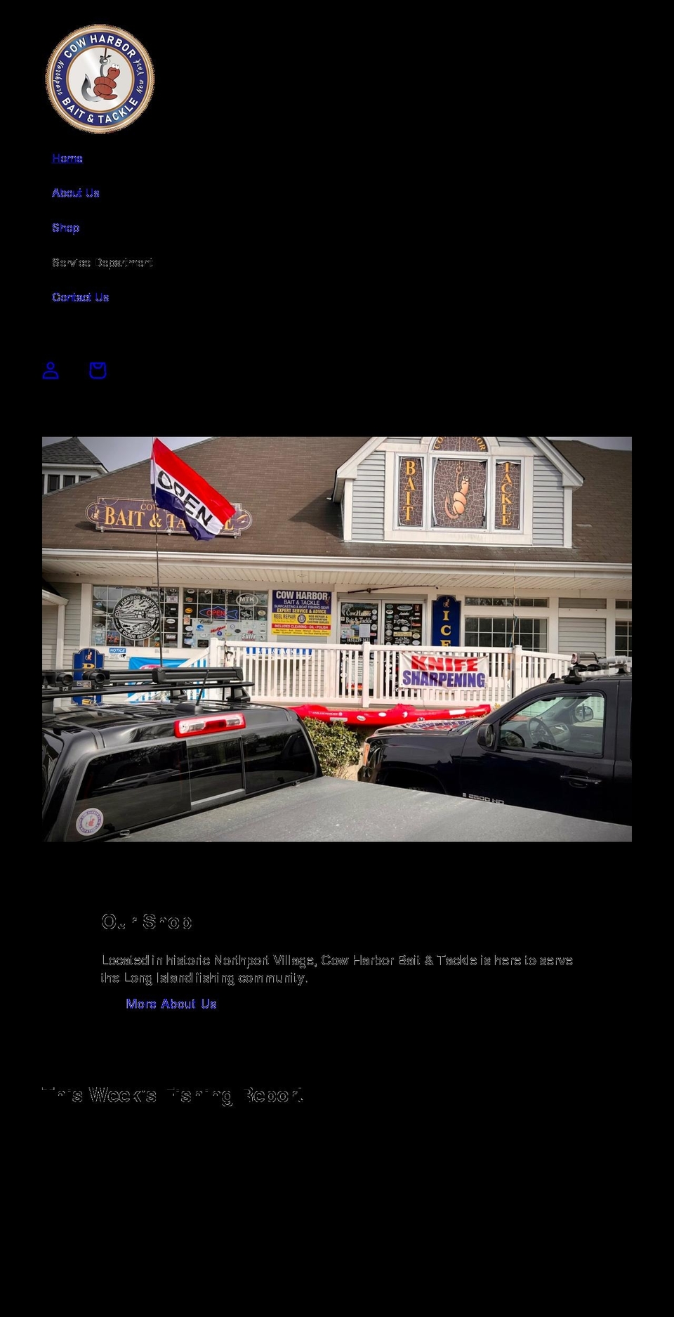 cowharbortackle.com shopify website screenshot