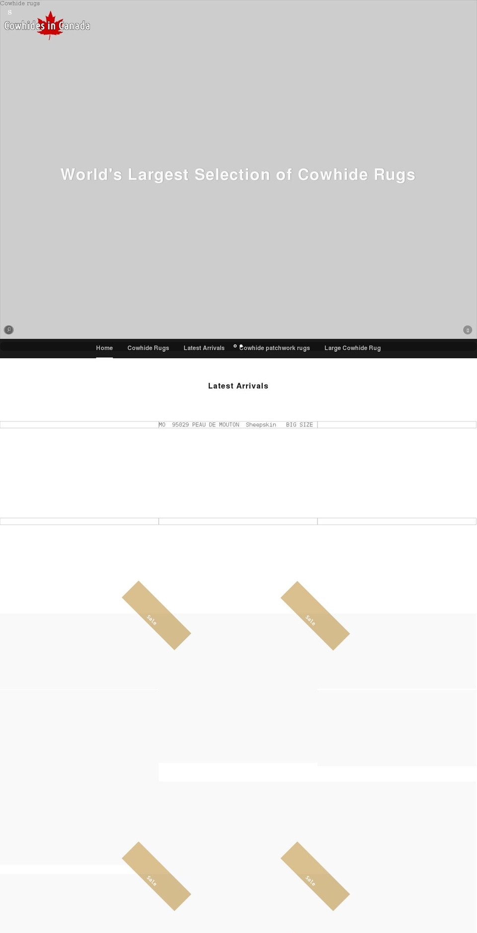 cowhiderug.ca shopify website screenshot