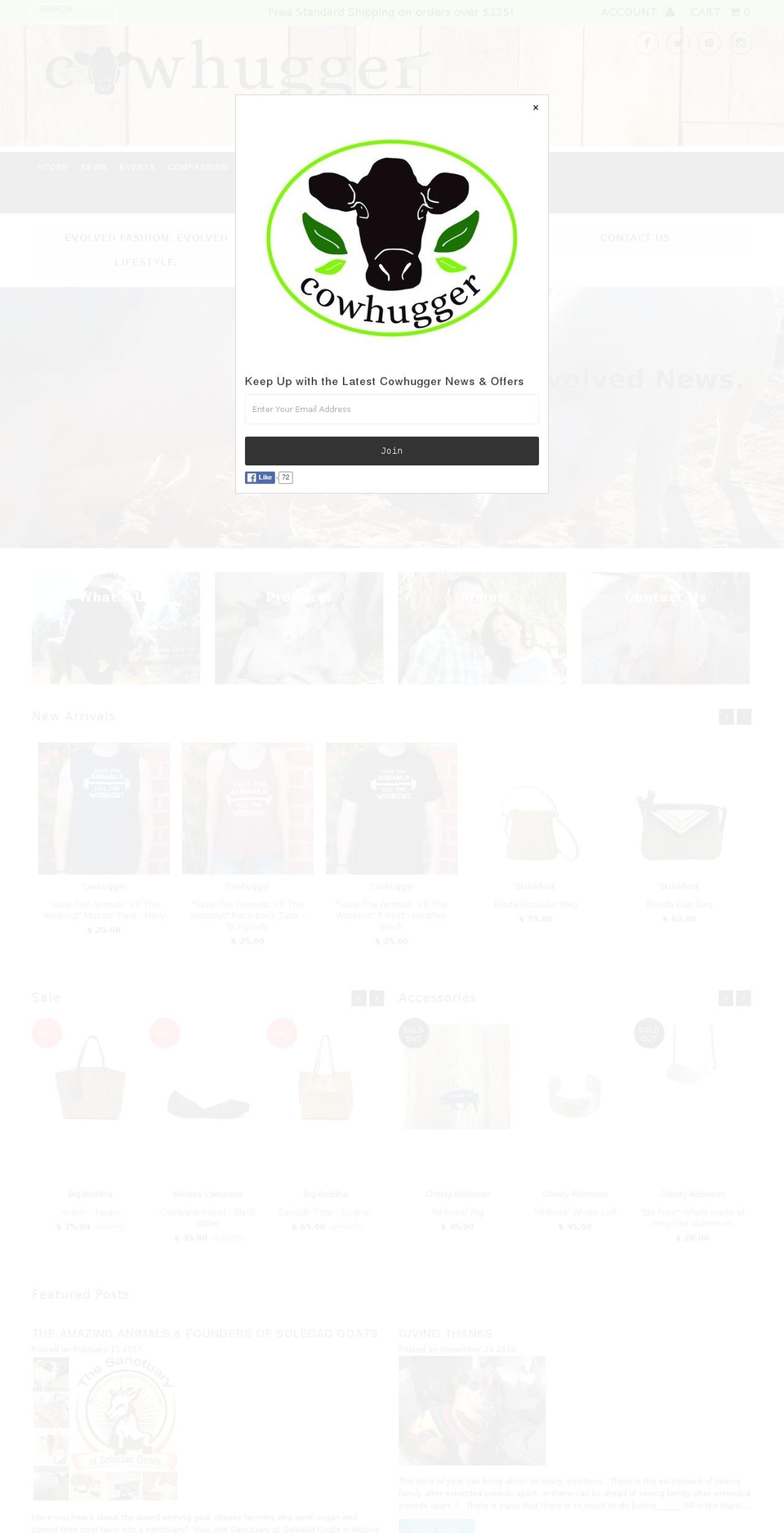 cowhugger.com shopify website screenshot