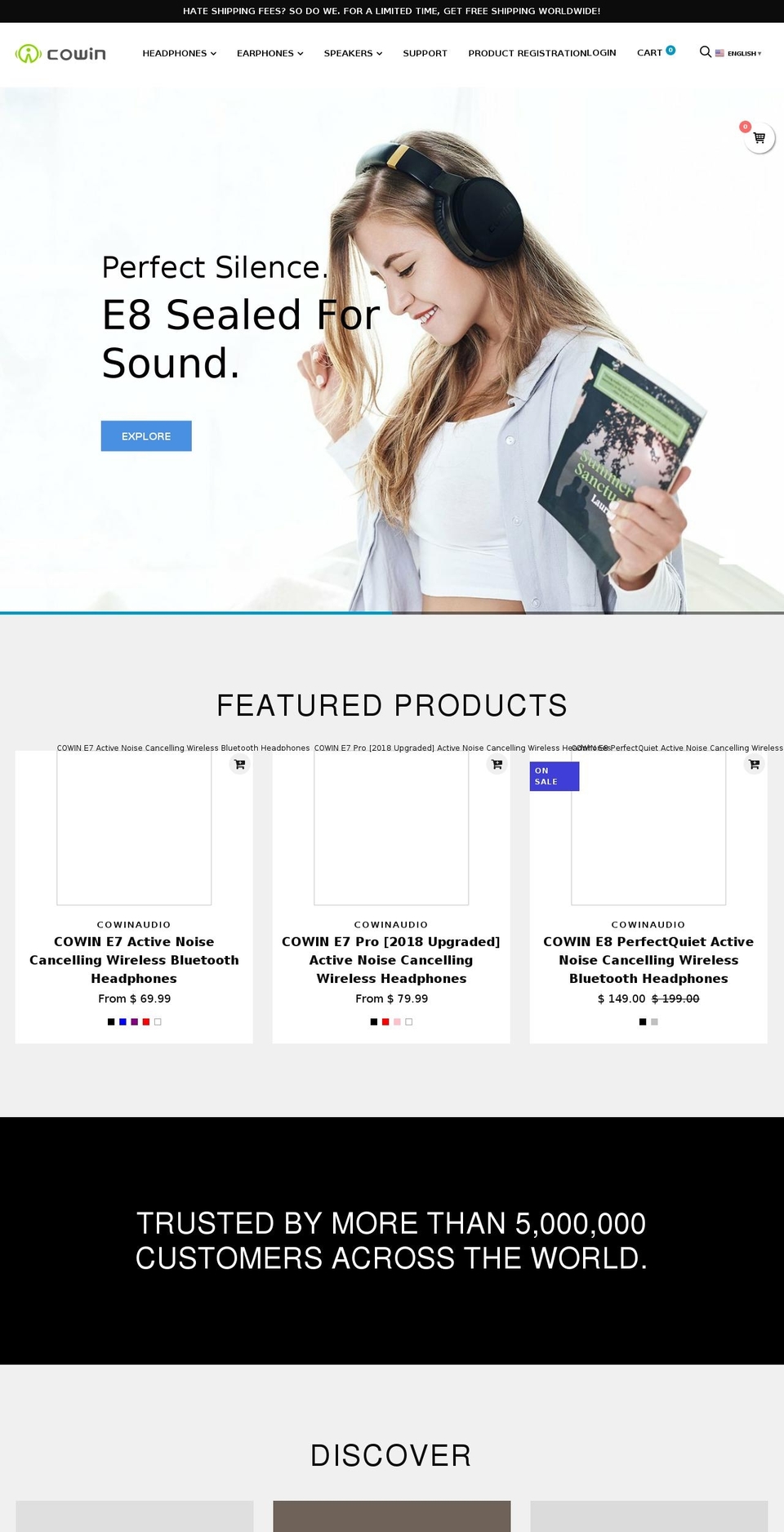 cowinaudio.com shopify website screenshot