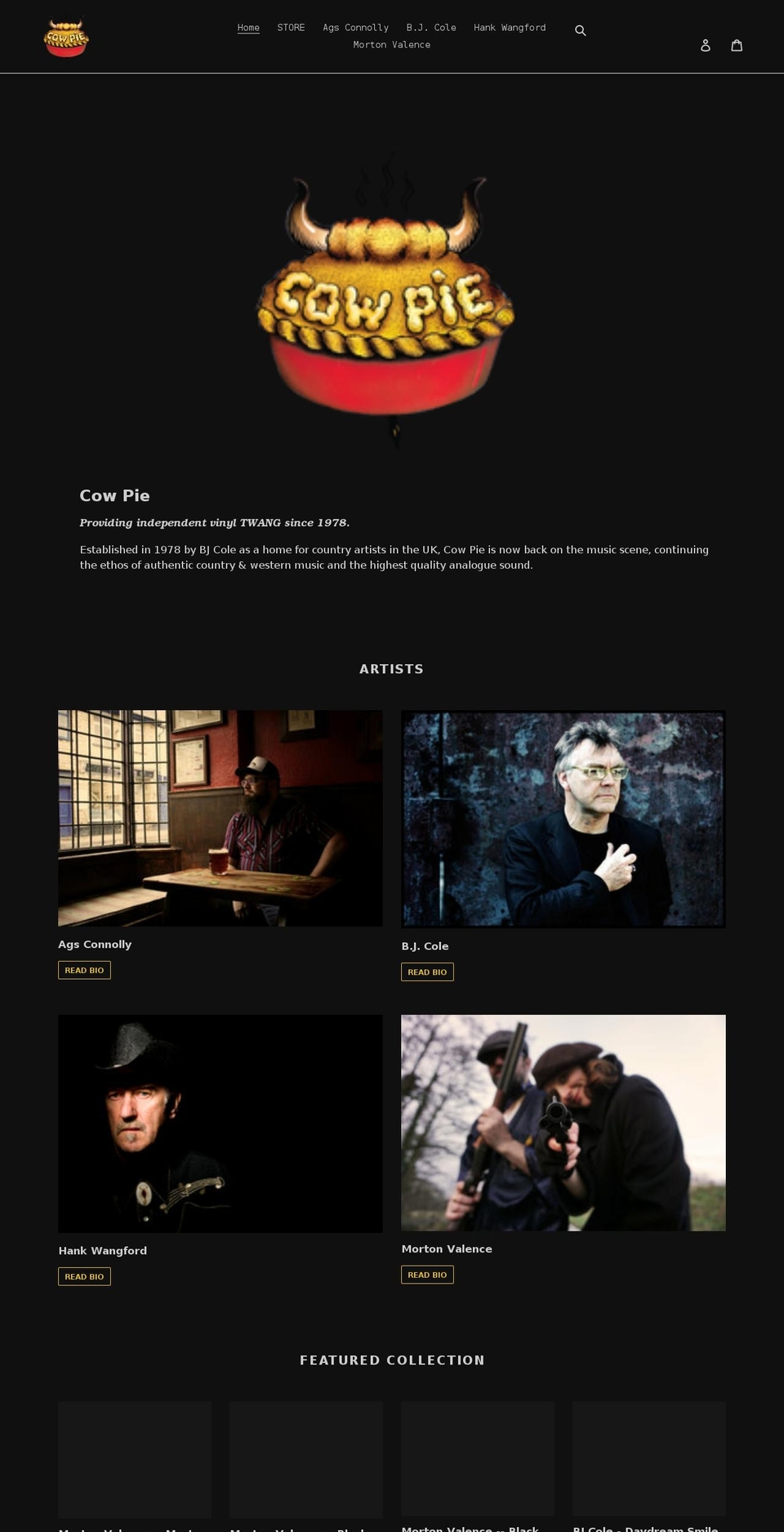 cowpietwang.com shopify website screenshot