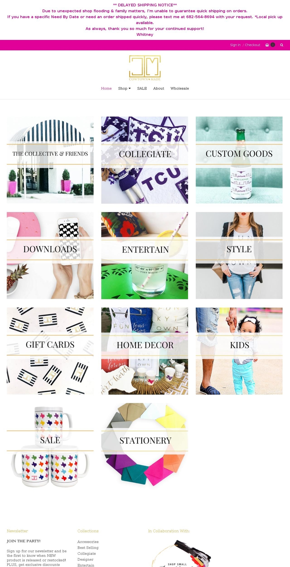 cowtown-made.myshopify.com shopify website screenshot